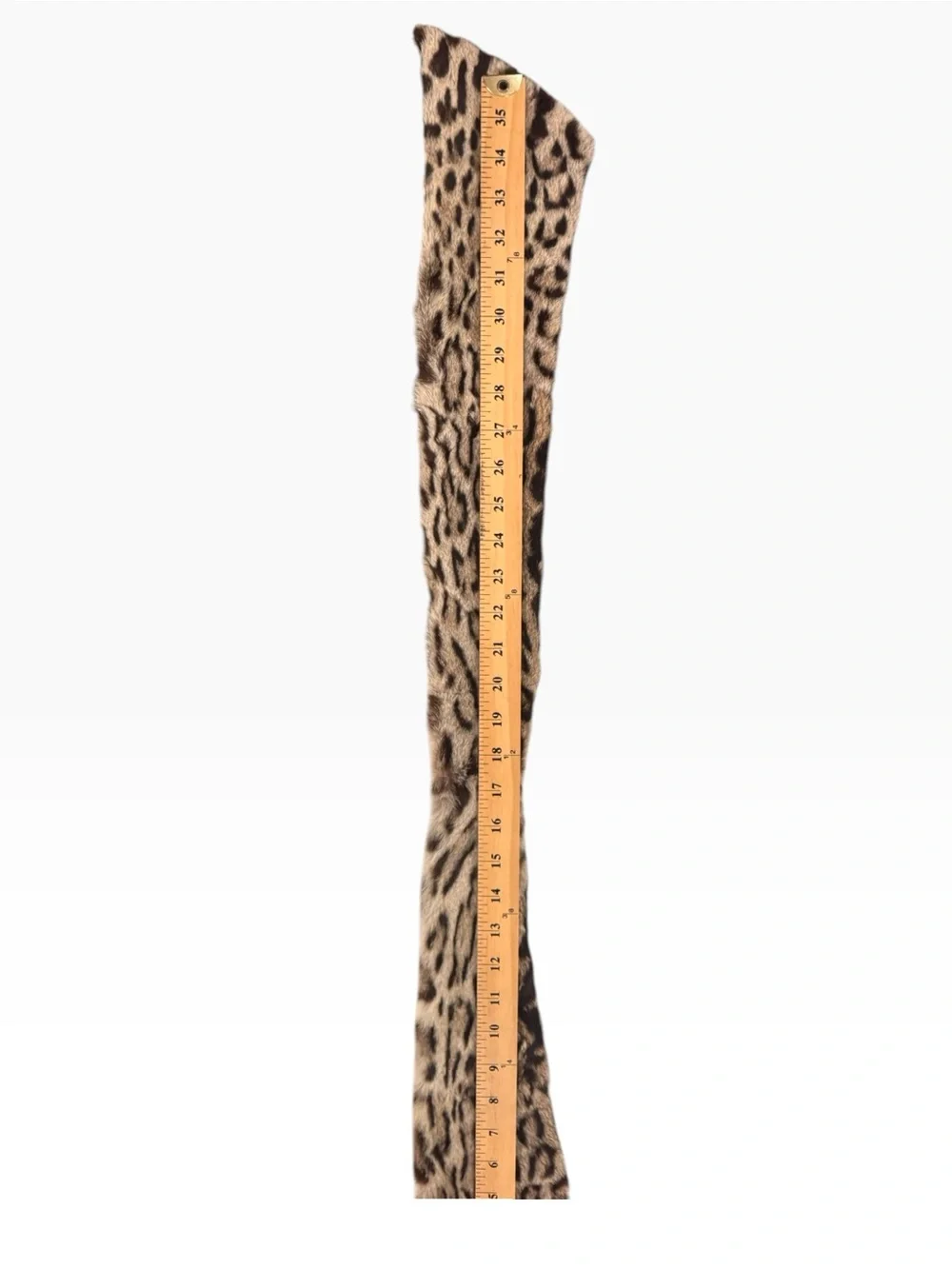 Faux Fur Leopard Print Scarf - Taupe and Black